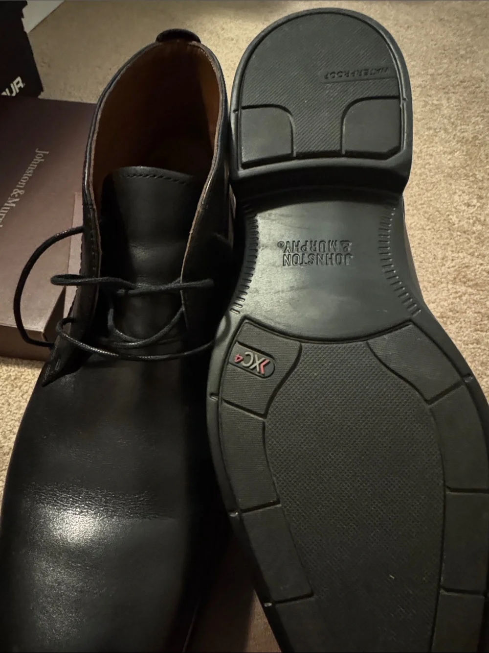 Johnston & Murphy Black Leather Chukka Dress Boots